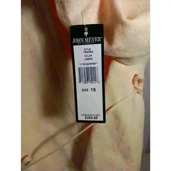 john meyer womens suits Lemon Yellow NWT Size 16 Skirt And Jacket Set Floral Inl - Picture 3 of 11